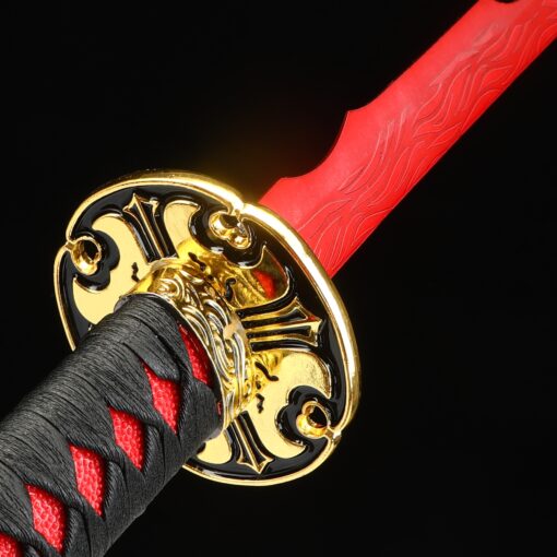 1045 carbon steel katana with raging fire style blade truekatana 2