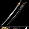 black katana handcrafted full tang japanese katana sword sanmai steel with