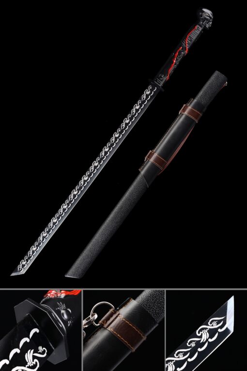 black ninja sword handmade japanese ninjato ninja sword high manganese scaled