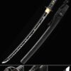 black wakizashi handmade high manganese steel black blade sharpening