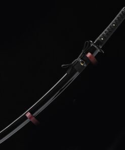 black wakizashi handmade japanese wakizashi sword high manganese steel with 2