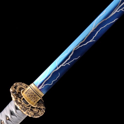 blue ninja sword handmade japanese ninjato ninja sword full tang with blue 17