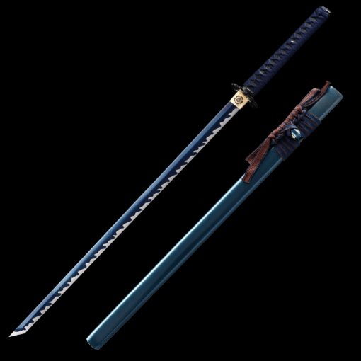 blue ninja sword handmade japanese ninjato ninja sword full tang with blue 4