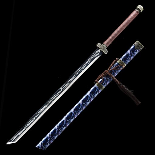 blue ninja sword handmade japanese ninjato ninja sword with blue lightning 2