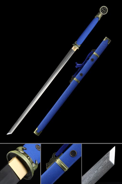 blue ninja sword handmade japanese ninjato ninja sword with blue scabbard scaled