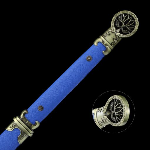 blue ninja sword handmade japanese ninjato ninja sword with blue scabbard 1 4