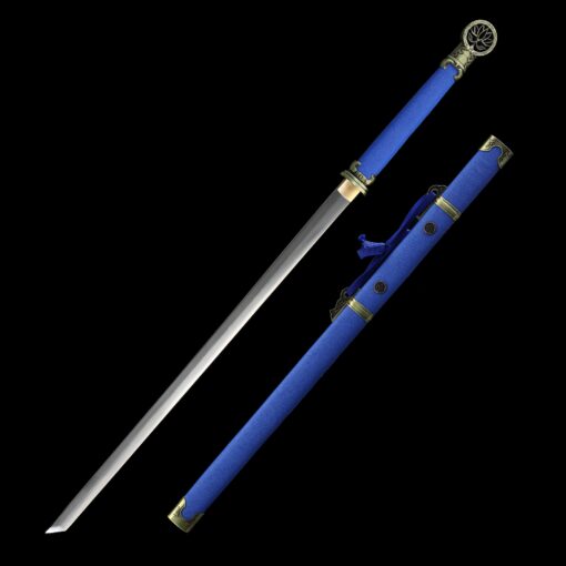 blue ninja sword handmade japanese ninjato ninja sword with blue scabbard 1 7