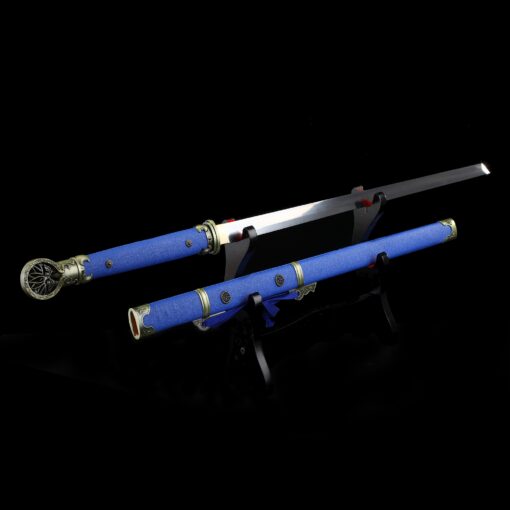 blue ninja sword handmade japanese ninjato ninja sword with blue scabbard 1 8