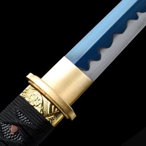 blue tanto handmade japanese tanto sword with blue blade and scabbard 1 1