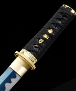 blue tanto handmade japanese tanto sword with blue blade and scabbard 1 2