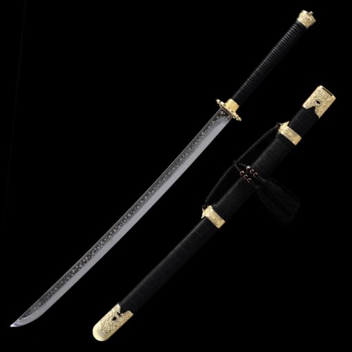 chinese dao handmade chinese dao sword spring steel full tang with black 2