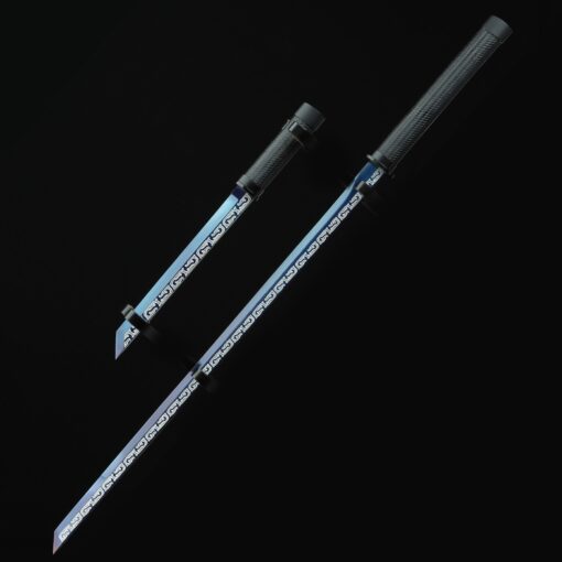 chokuto sword handmade chokuto ninjato and tanto sword set with blue blade 9