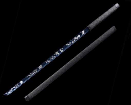 chokuto sword handmade chokuto ninjato sword high manganese steel with blue 11