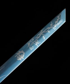 chokuto sword handmade chokuto ninjato sword high manganese steel with blue 19