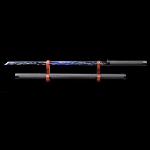 chokuto sword handmade chokuto ninjato sword high manganese steel with blue 4