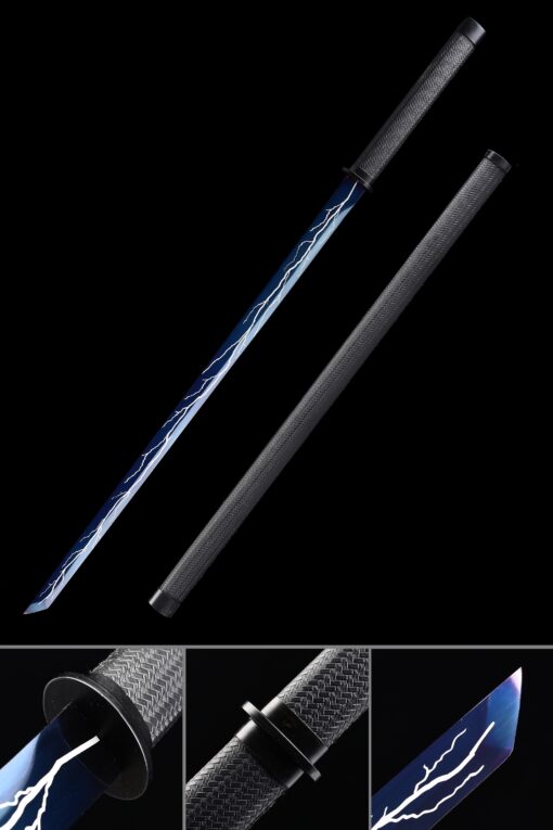 chokuto sword handmade chokuto ninjato sword high manganese steel with blue scaled