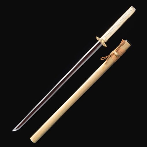 double edged katana handmade straight ninjato sword 1060 carbon steel full 2