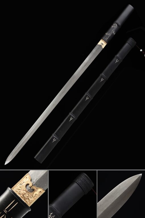 double edged sword shirasaya sword chinese straight double edged sword scaled