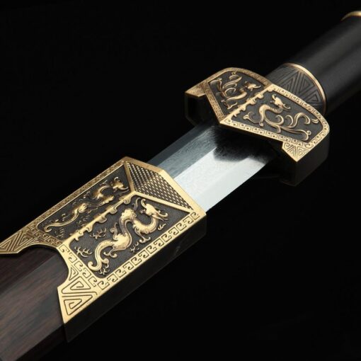 eight sided han sword black dragon real han sword chinese swords with wood 2