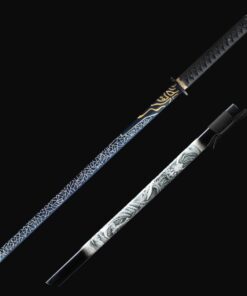 full tang ninjato handmade japanese ninjato sword full tang with dragon 2