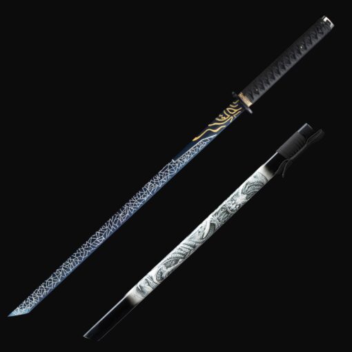 full tang ninjato handmade japanese ninjato sword full tang with dragon 2