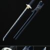 full tang ninjato handmade japanese ninjato sword with blue blade and