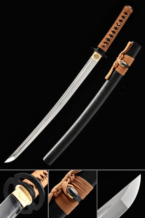 full tang wakizashi handmade high manganese steel real japanese wakizashi scaled