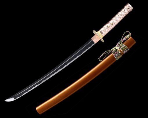 full tang wakizashi handmade high manganese steel sharpening real japanese 1