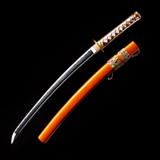 full tang wakizashi handmade high manganese steel sharpening real japanese 3