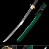 green wakizashi handmade real carbon steel japanese tanto wakizashi swords