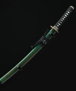 green wakizashi high performance t10 carbon steel real hamon japanese 9