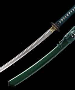 green wakizashi short katana handmade wakizashi sword damascus steel with 1