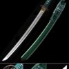 green wakizashi short katana handmade wakizashi sword damascus steel with