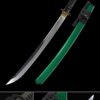 green wakizashi short katana handmade wakizashi sword t10 folded clay