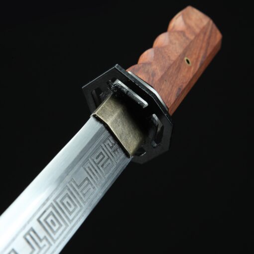 hamidashi tanto handmade japanese hamidashi tanto sword with brown scabbard 4