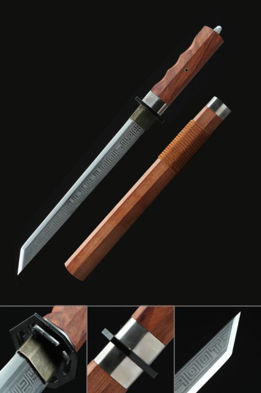 hamidashi tanto handmade japanese hamidashi tanto sword with brown scabbard scaled