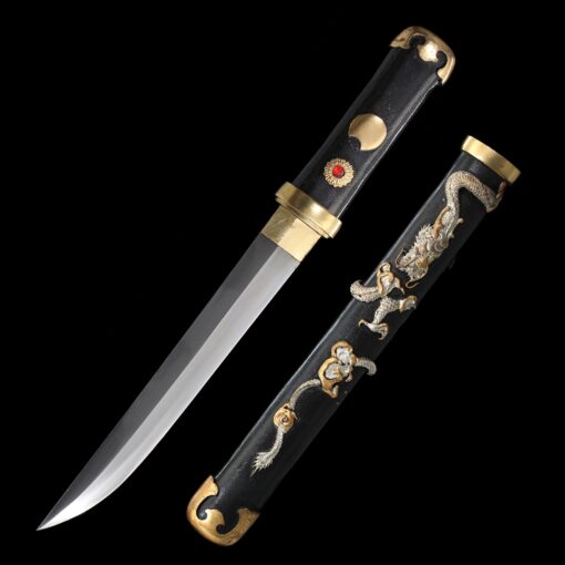 hamidashi tanto handmade japanese tanto sword with black saya truekatana 7