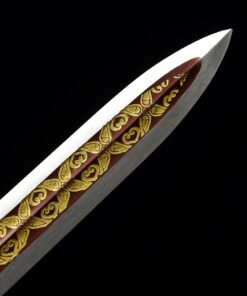 han dynasty sword high performance manganese steel red gilt blade chinese 5