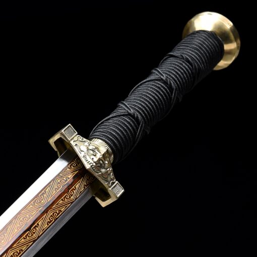 han jian sword handmade pattern steel red branding blade chinese han 2