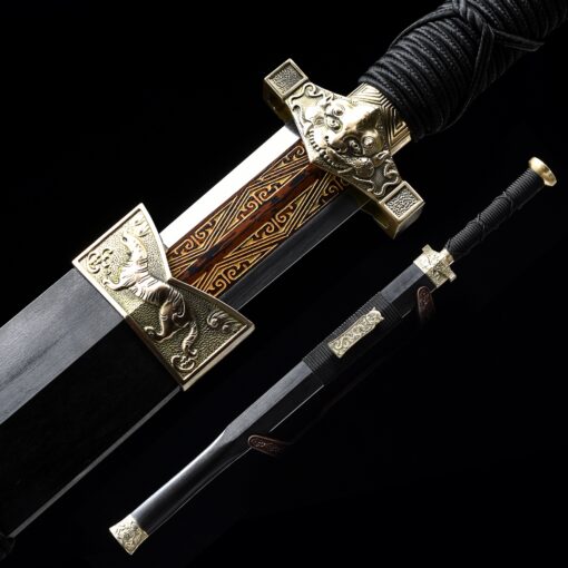 han jian sword handmade pattern steel red branding blade chinese han