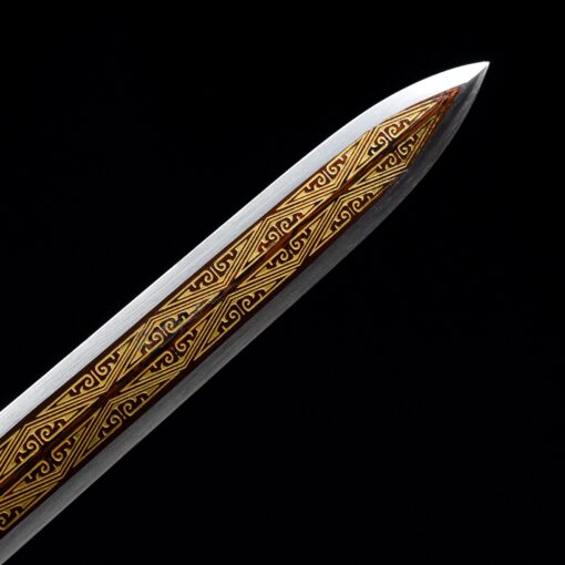 han jian sword handmade pattern steel red branding blade chinese han 6