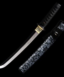 japanese tanto handmade japanese tanto sword real hamon with blue scabbard 2