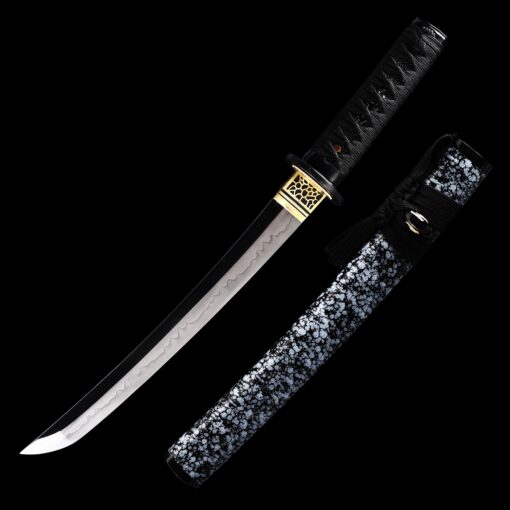 japanese tanto handmade japanese tanto sword real hamon with blue scabbard 2