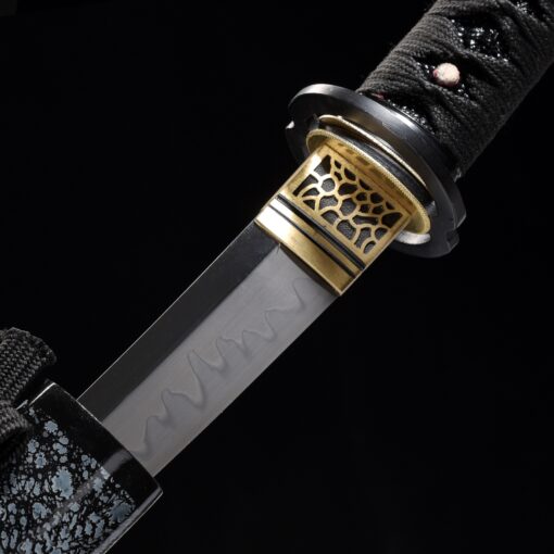 japanese tanto handmade japanese tanto sword real hamon with blue scabbard 5