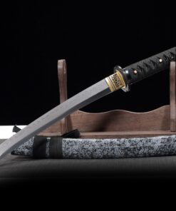 japanese tanto handmade japanese tanto sword real hamon with blue scabbard 7