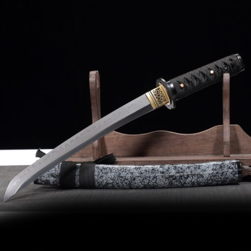 japanese tanto handmade japanese tanto sword real hamon with blue scabbard 7