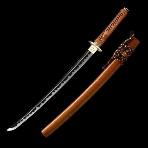 japanese wakizashi handmade high manganese steel black blade real japanese 2