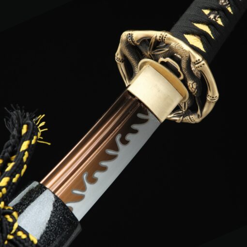 japanese wakizashi handmade high manganese steel gold blade japanese 3