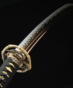 japanese wakizashi handmade high manganese steel gold blade japanese 4