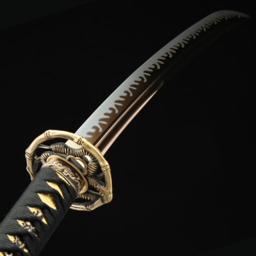 japanese wakizashi handmade high manganese steel gold blade japanese 4